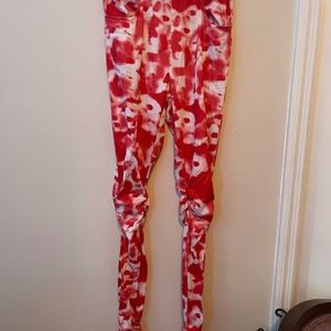 Red Tie Dye Stacked Pants